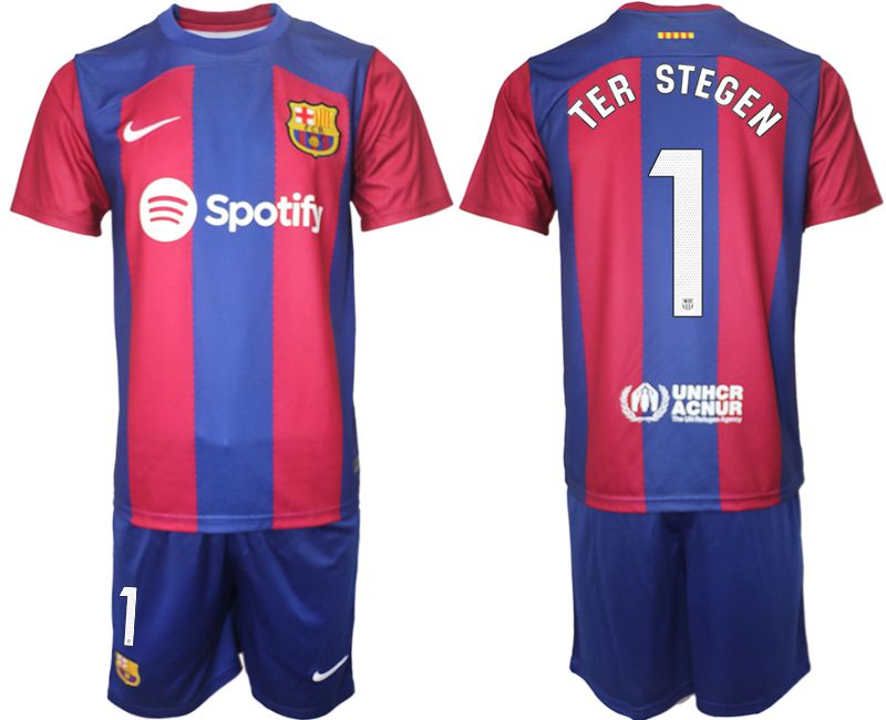 Men 2023-2024 Club Barcelona home red 1 Soccer Jersey